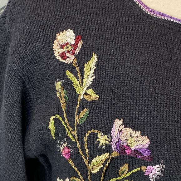 Vintage Heirloom Collectables Embroidered Floral Cardigan Plus Size Women 26-28 - Picture 7 of 11